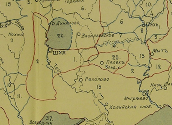 карта станов Шуйского уезда 17 века