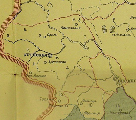 Границы станов старого Устюженского уезда в 17 веке Границы станов и волостей старого Устюженского уезда в 17 веке