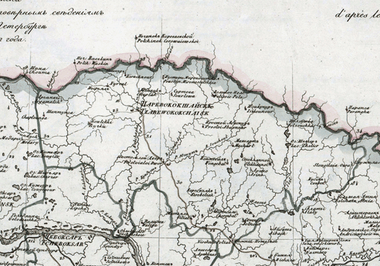 карта Царевококшайского уезда 1821 года