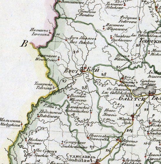карта Буйского уезда 1821 года