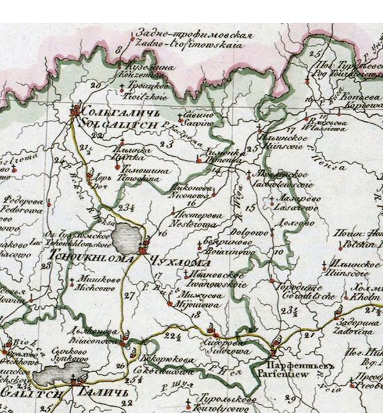 карта Чухломского уезда 1821 года