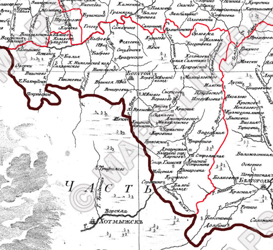 карта Богатенского уезда 1792 года