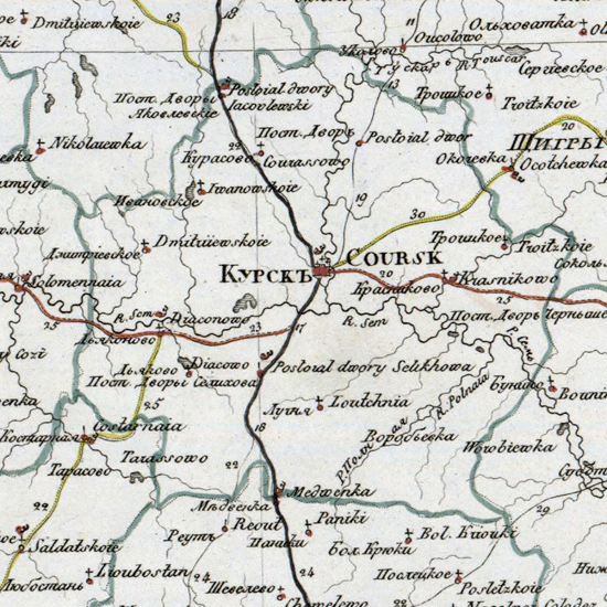 карта Курского уезда 1821 года