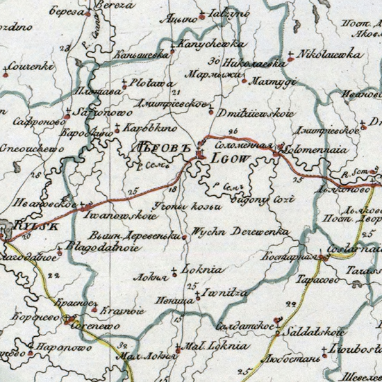 карта Льговского уезда 1821 года
