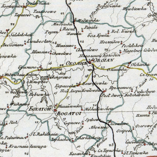 карта Обоянского уезда 1821 года