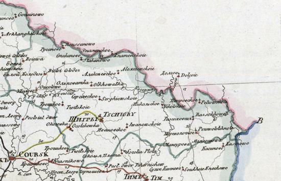 карта Щигровского уезда 1821 года