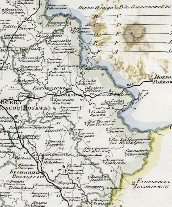 карта Богородского уезда 1821 года