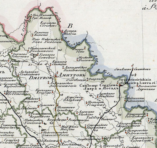карта Дмитровского уезда 1821 года