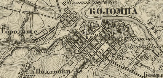 образец карты Шуберта Коломенского уезда 1860 года