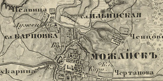 образец карты Шуберта Можайского уезда 1860 года