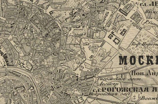 образец карты Шуберта Московского уезда 1860