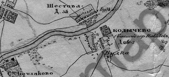 часть Никитского уезда на карте Окрестности Москвы 1878
