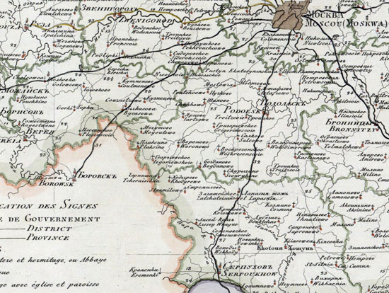 карта Подольского уезда 1821 года