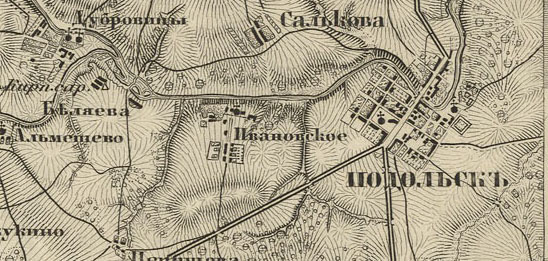 карта Шуберта Подольского уезда 1860 года