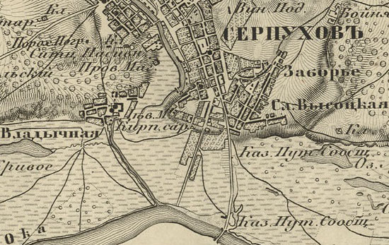 образец карты Шуберта Серпуховского уезда 1860 года