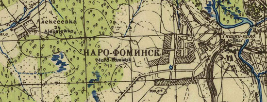 фрагмент Верейского уезда на немецкой карте окрестностей Москвы