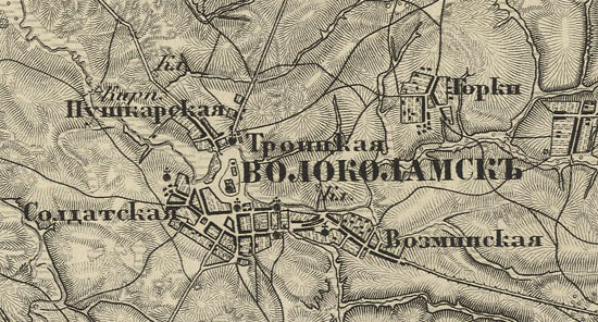 образец карты Шуберта Волоколамского уезда 1860 года