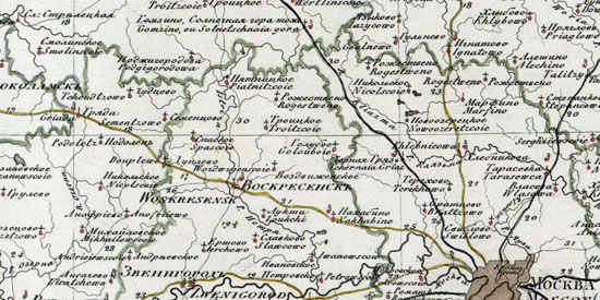 карта Воскресенского уезда 1821 года