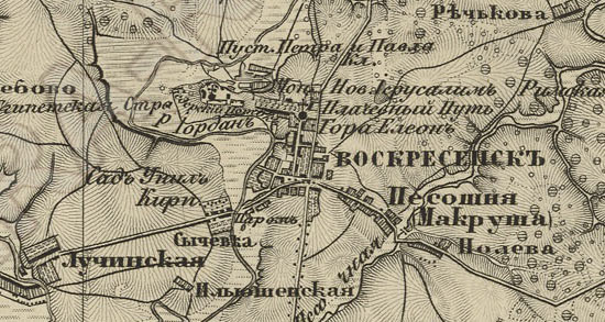 образец карты Шуберта Воскресенского уезда 1860 года