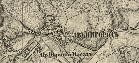 образец карты Шуберта Звенигородского уезда 1860 года