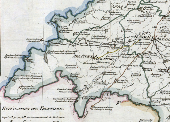 карта Ардатовского уезда 1821 года