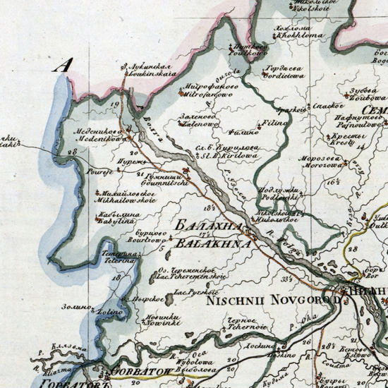 карта Балахнинского уезда 1821 года