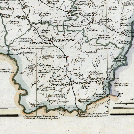 карта Лукояновского уезда 1821 года