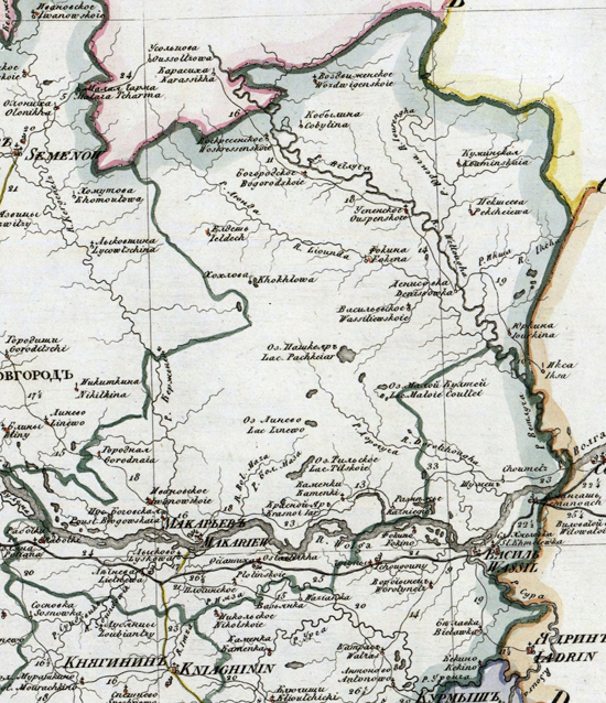 карта Макарьевского уезда 1821 года