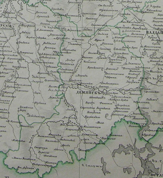 карта Демьянского уезда 1876 года