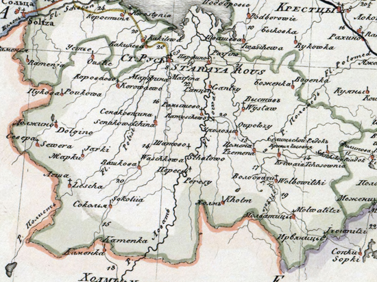 карта Старорусского уезда 1821 года