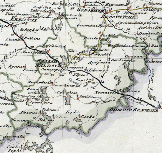 карта Валдайского уезда 1821 года