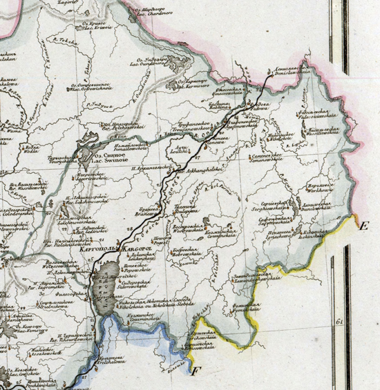 карта Каргопольского уезда 1821 года