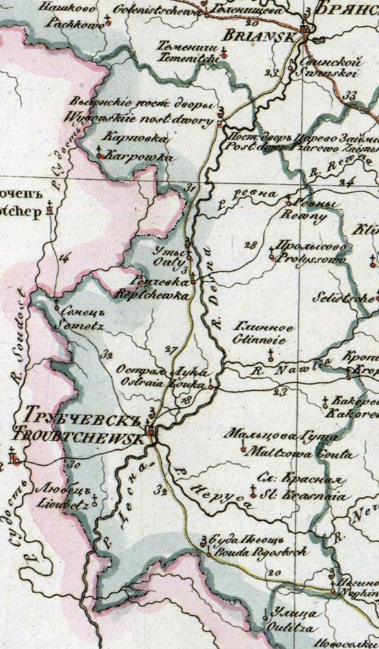 карта Трубчевского уезда 1821 года