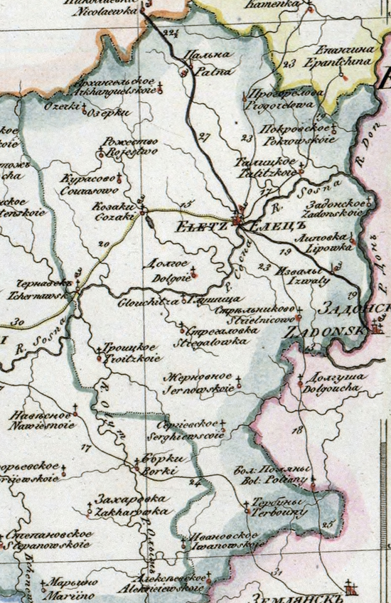 карта Карачевского уезда 1821 года