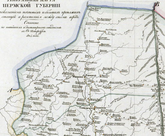 карта Чердынского уезда 1821 года