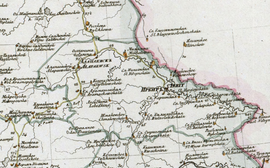 карта Ирбитского уезда 1821 года