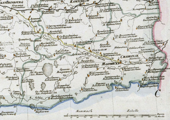карта Шадринского уезда 1821 года