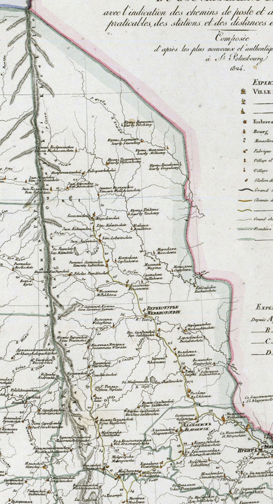 карта Верхотурского уезда 1821 года