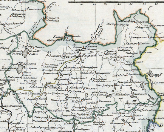 карта Холмского уезда 1821 года