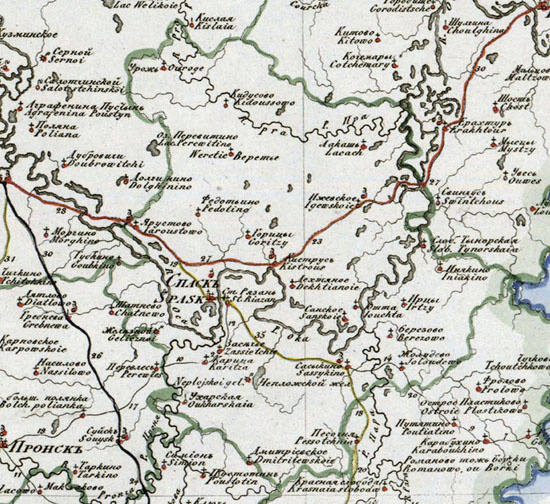 карта Спасского уезда 1821 года