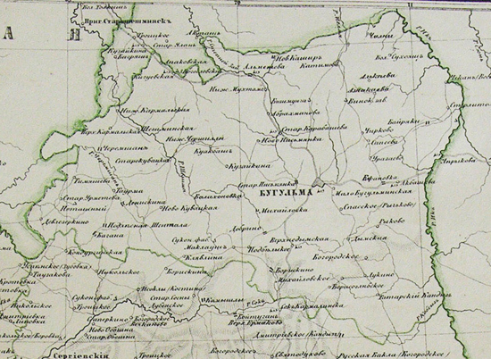 карта Бугульминского уезда 1876 года