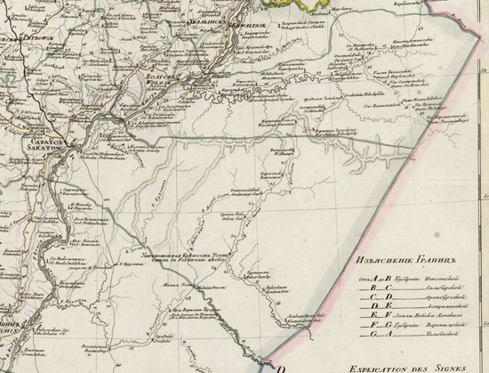 карта Саратовского уезда 1821 года