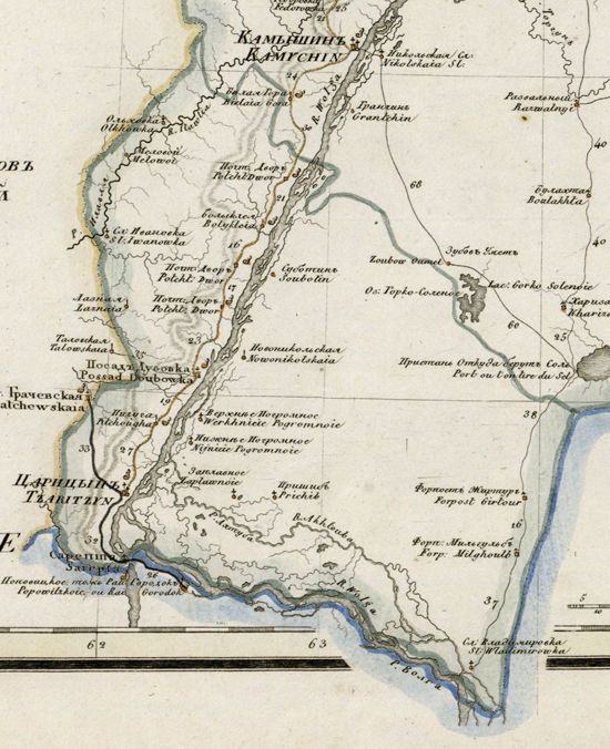 карта Царицынского уезда 1821 года