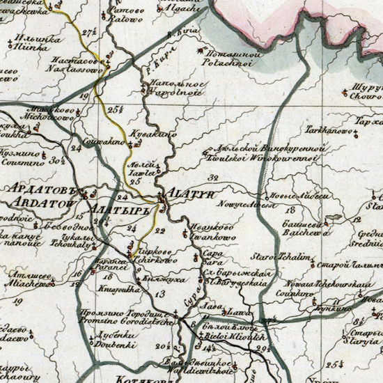 карта Алатырского уезда 1821 года