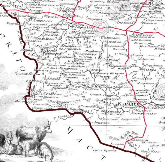 карта Канадейского уезда 1792 года