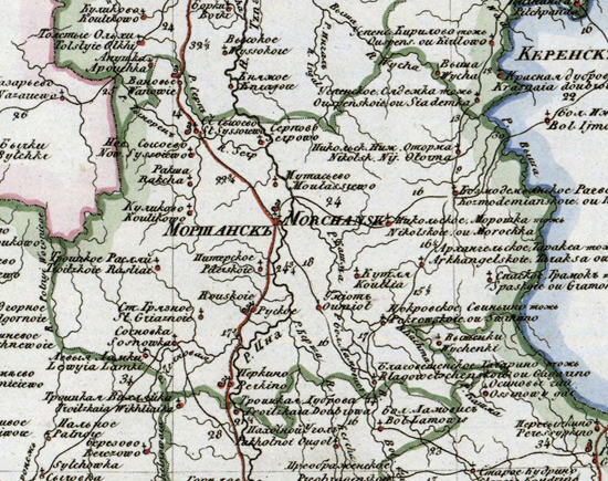 карта Моршанского уезда 1821 года