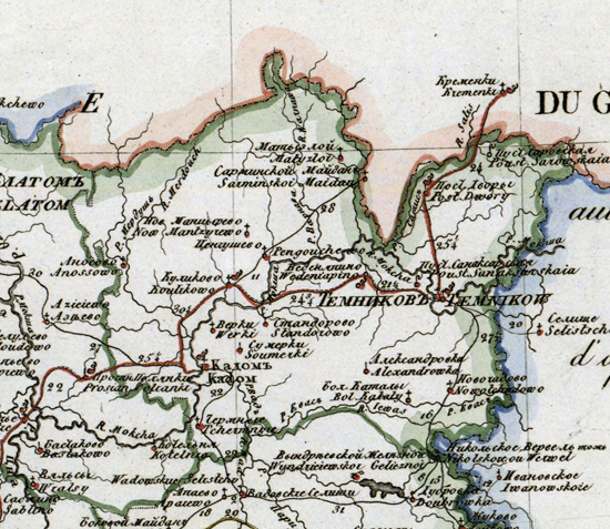 карта Темниковского уезда 1821 года