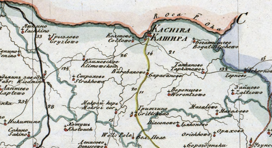 карта Каширского уезда 1821 года