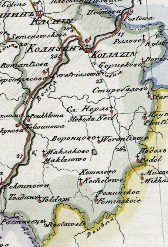 карта Калязинского уезда 1821 года