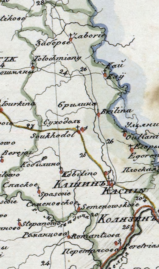 карта Кашинского уезда 1821 года